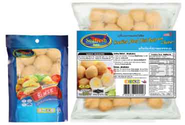 Fried fish ball stuffed cheese