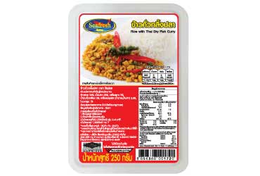 Rice with thai dry fish curry